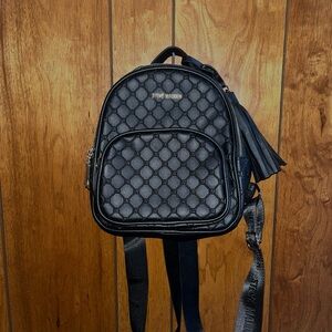 Steve Madden Black Textured Backpack